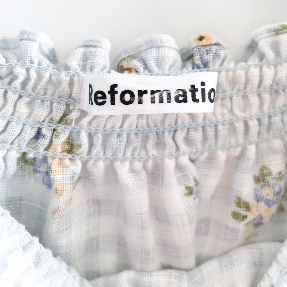 Reformation Blue and Yellow Floral Mini Dress - Picture 6 of 15